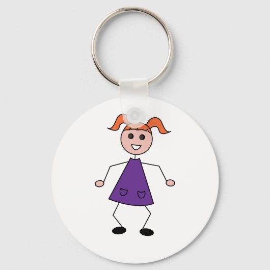 Stick Girl Sleutelhanger (Voorkant)