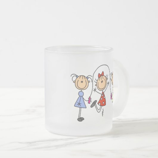 Stick Girls Jumping Rope Matglas Koffiemok (Voorkant rechts)