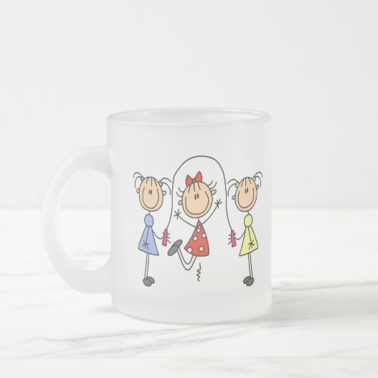 Stick Girls Jumping Rope Matglas Koffiemok (Links)