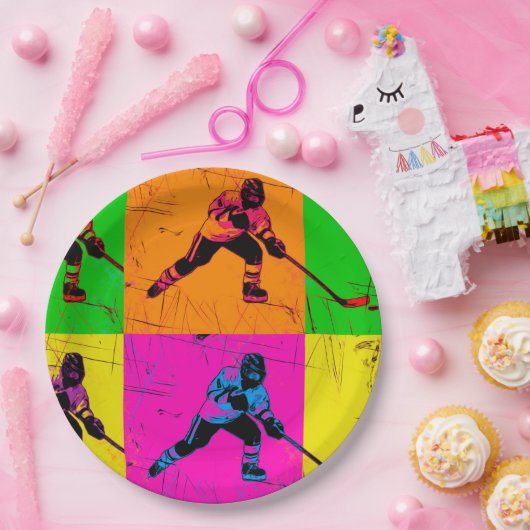 Stick Handling Hockey Player Papieren Bordje (Feest)