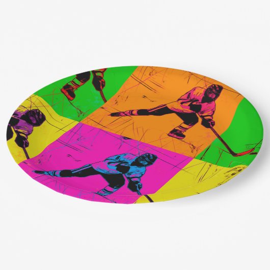 Stick Handling Hockey Player Papieren Bordje (Gekanteld)