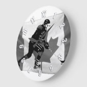 Stick Handling Ice Hockey Player and Canadian Flag Grote Klok (Hoek)