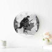 Stick Handling Ice Hockey Player and Canadian Flag Grote Klok (Huis)