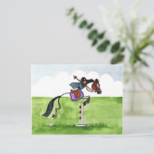 STICK HORSE Pony Showspringer Briefkaart (Staand voorkant)