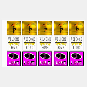 STICK IT DANCING GIRL GOLDEN HAPPY BIRTHDAY LABELS