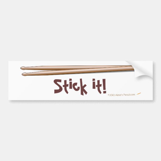 Stick it Funny Drumsticks Drumming Bumpersticker (Voorkant)