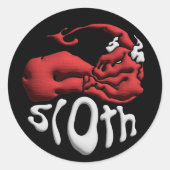 Stick it to your Sin Sloth Devil Ronde Sticker (Voorkant)