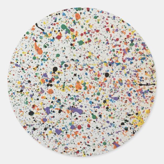 STICK IT - WITTE CONFETTI RONDE STICKER (Voorkant)