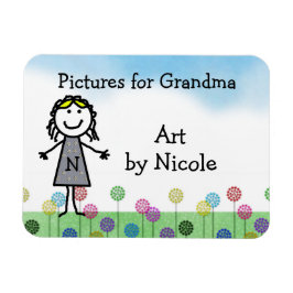 Stick Kind Meisje's Gepersonaliseerde Koelkast Art Magneet