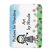 Stick Kind Meisje's Gepersonaliseerde Koelkast Art Magneet (Verticaal)