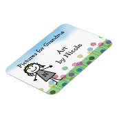 Stick Kind Meisje's Gepersonaliseerde Koelkast Art Magneet (Linkerzijde)