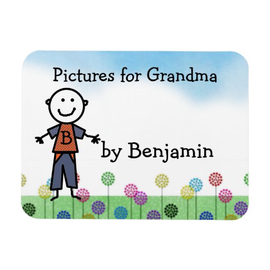 Stick Kinder Gepersonaliseerde Koelkast Art Flexi  Magneet (Horizontaal)