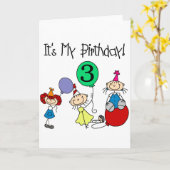 Stick Kinder Party 3e Verjaardag Tshirts en gesche Kaart (Gele Bloem)