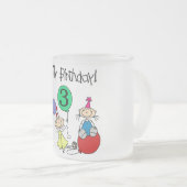 Stick Kinder Party 3e Verjaardag Tshirts en gesche Matglas Koffiemok (Voorkant rechts)