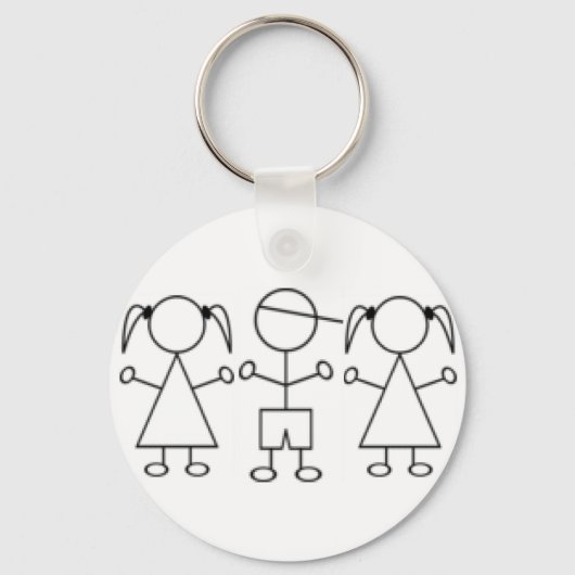 Stick kinder sleutelhanger triplet girl (Voorkant)