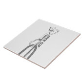 Stick knippen rots klimmen tegeltje (Zijkant)