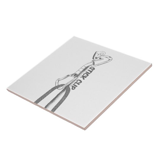 Stick knippen rots klimmen tegeltje (Zijkant)