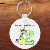 Stick Meisje 2e Verjaardag Tshirts en geschenken Sleutelhanger (Voorkant)