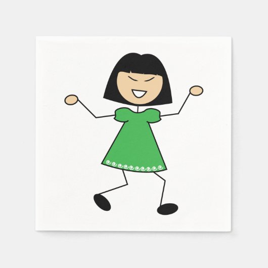 Stick meisje papier servetten (Voorkant)