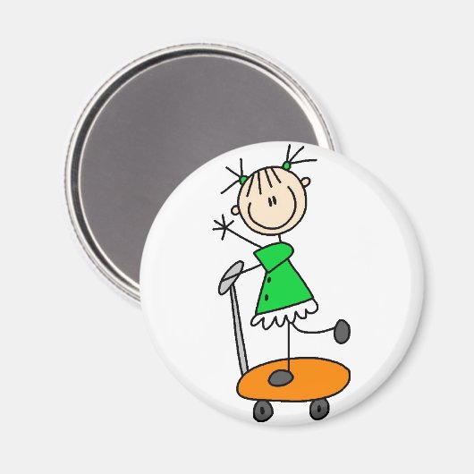 Stick meisje schaatsen magneet (Voorkant / Achterkant)