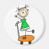 Stick meisje schaatsen magneet (Voorkant)