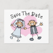 Stick mensen bewaren de datum aankondigingskaart (Voorkant)