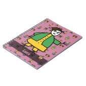 Stick Mensen Kinderen Patroon Meisje Alle Naam Notitieboek (Linkerzijde)