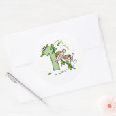 Stick Monkey Swing 1st verjaardag Ronde Sticker (Envelop)