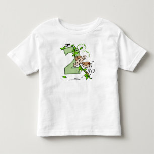Stick Monkey Swing 2e verjaardag Kinder Shirts