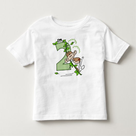 Stick Monkey Swing 2e verjaardag Kinder Shirts (Voorkant)