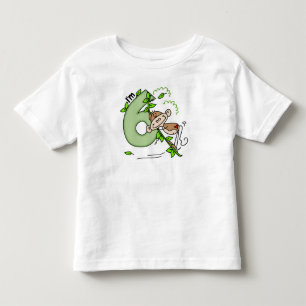 Stick Monkey Swing 6th Birthday Kinder Shirts