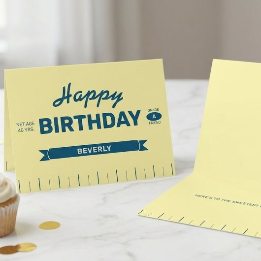 Stick of Butter Personalized Yellow Fun Birthday Kaart