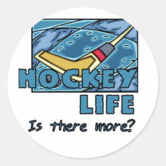 Stick on Ice Hockey is There More Tshirts Ronde Sticker