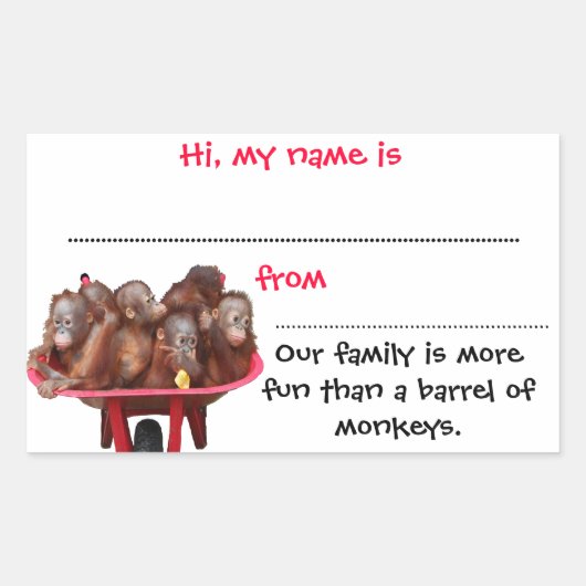 Stick-on Naam Badges voor Reunions Rechthoekige Sticker (Voorkant)