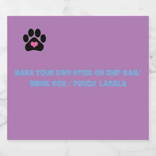 STICK OP CHIP BAG ETIKETTERS/DRINK BOX/POUCTIETIKE LIKEURFLES ETIKET (Enkel label)