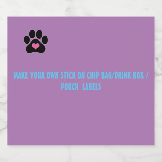 STICK OP CHIP BAG ETIKETTERS/DRINK BOX/POUCTIETIKE LIKEURFLES ETIKET (Enkel label)