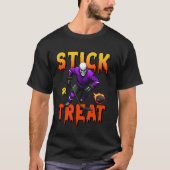 Stick or Treat Halloween Hockey Skeleton Player SP T-shirt (Voorkant)
