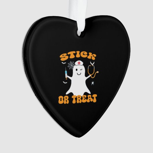 Stick or Treat Nurse Funny Halloween Costume Essen Ornament (voorkant)