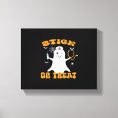 Stick or Treat Nurse Funny Halloween Kostuum Essen Canvas Afdruk (Voorkant)