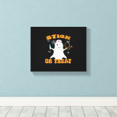 Stick or Treat Nurse Funny Halloween Kostuum Essen Canvas Afdruk (Insitu (Houten vloer))