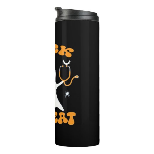 Stick or Treat Nurse Funny Halloween Kostuum Essen Thermosbeker (Geroteerd rechts)