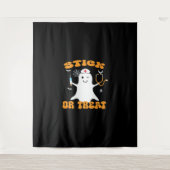 Stick or Treat Nurse Funny Halloween Kostuum Essen Wandkleed (Voorkant)