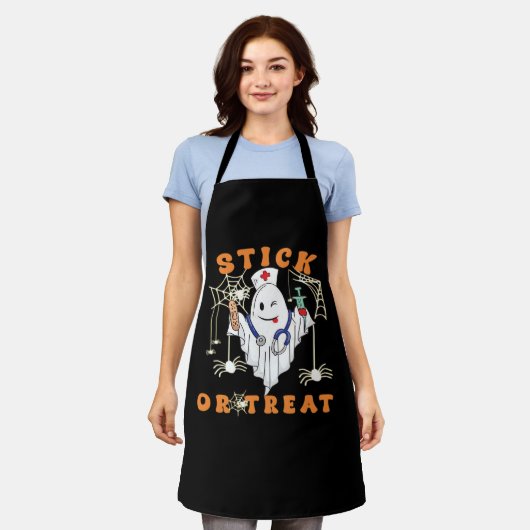 Stick or Treat Nurse Spooky Nurse Costume Funny Ha Schort (Gedragen)