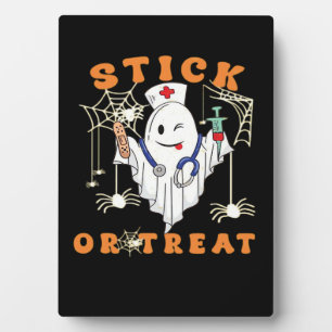 Stick or Treat Verpleegster Spooky Verpleegster Ko Fotoplaat