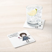 Stick Party Girl in Sneakers met wijn Kartonnen Onderzetters (Insitu)