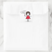 Stick Party Girl in Sneakers Vierkante Sticker (Tas)