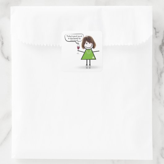 Stick Party Girl in Sneakers Vierkante Sticker (Tas)