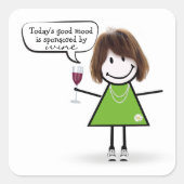 Stick Party Girl in Sneakers Vierkante Sticker (Voorkant)