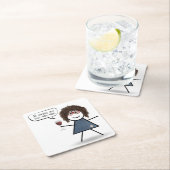 Stick Party Girl met Red Wine en Quote Kartonnen Onderzetters (Insitu)