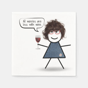 Stick Party Girl met Red Wine en Quote Servet